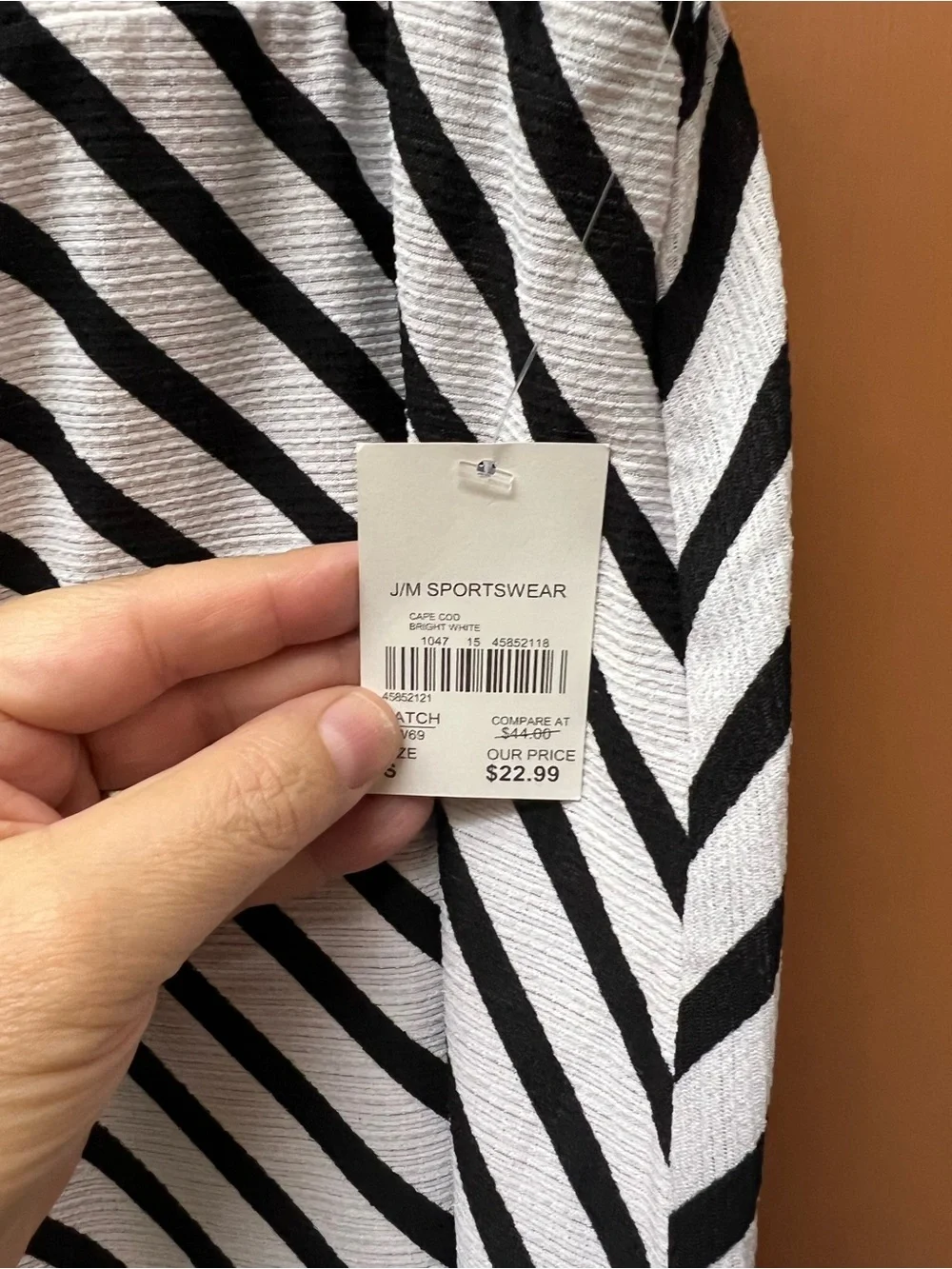 Cato Black & White Diagonal Stripe Asymmetric Skirt